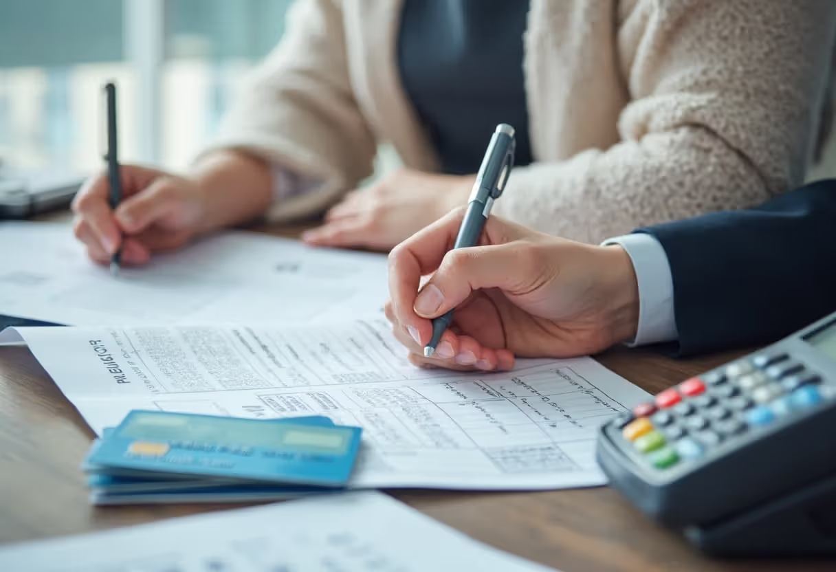 Visual comparison of business financing options including term loan, credit line, invoices, and card sales