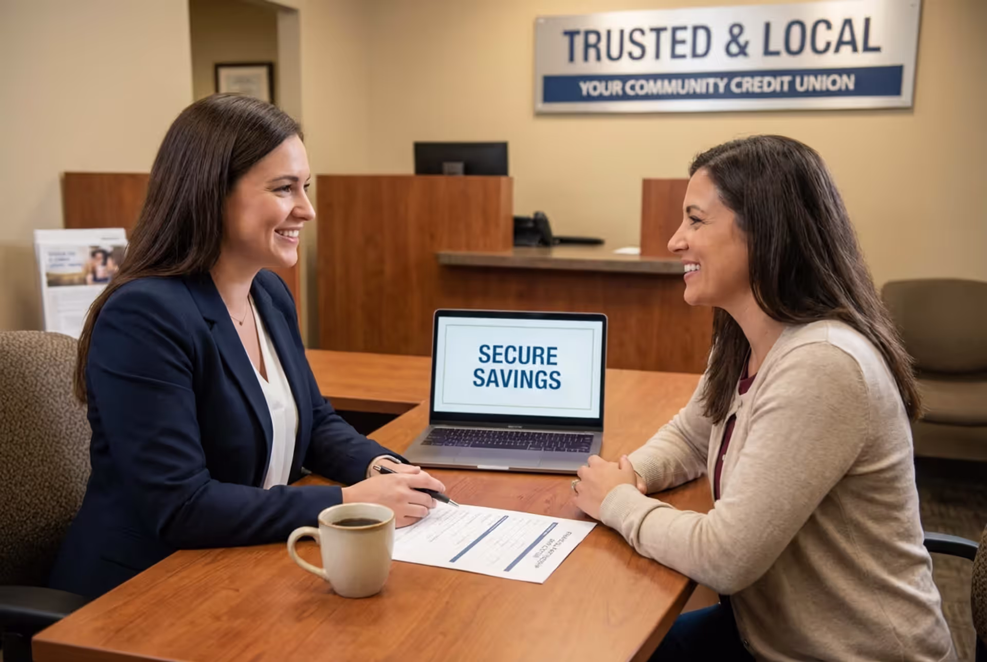 Person holding a car title beside a vehicle outside a loan office