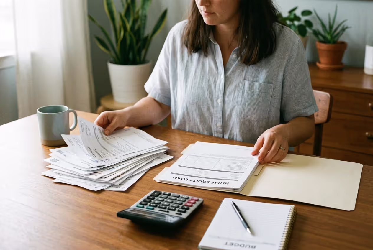 Homeowner consolidating credit card debt with a home equity loan