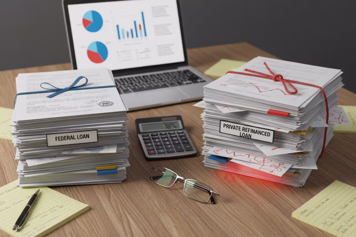 Comparison of federal and private student loan documents